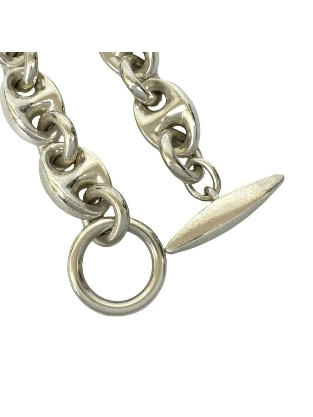 Hermes Neptune Bracelet 925 Sterling Silver Chain Bangle